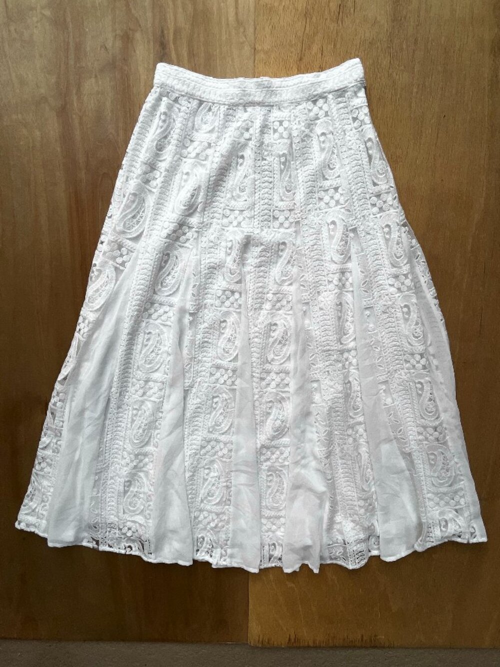 CURRENT AIR A LINE LACE KNIT MIDI SKIRT WOMEN’S sz S Lined Side Zip NEW